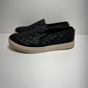 3/$25 Sale! Steve Madden Women's Slip-On‎ Shoes Black Quilted Leather Size 7